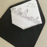 "San Diego Skyline Envelope Line with custom text | Set of 10 | For 5x7 Euro Flap Envelope" - Envelope Liners in white by Kimee Meyer