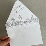 "San Diego Skyline Envelope Line with custom text | Set of 10 | For 5x7 Euro Flap Envelope" - Envelope Liners in white by Kimee Meyer