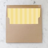 "A7 Envelope Liners Yellow Stripes Square Flap (set of 10)" - Envelope Liners in yellow by Design by Laney