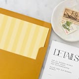 "A7 Envelope Liners Yellow Stripes Square Flap (set of 10)" - Envelope Liners in yellow by Design by Laney