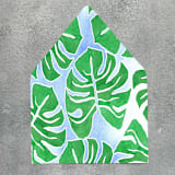"Tropical Monstera Leaf Watercolor Euroflap Envelope Liner | Set of 10 | For 5x7” invitations " - Envelope Liners in green by Cotton and Bow