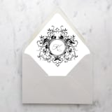 "A7 Envelope Liners Scroll Monogram Black (set of 10)" - Envelope Liners in black by Design by Laney