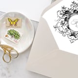 "A7 Envelope Liners Scroll Monogram Black (set of 10)" - Envelope Liners in black by Design by Laney