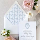 "Barry  Envelope Liners | Hydrangea Illustration (10 Pack)" - Envelope Liners in blue by Sterling Stripes