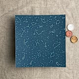 "white ink print Stella Celestial printed dark teal blue envelope liner for A7 square flap envelope" - Envelope Liners in blue by Ivory Invitations