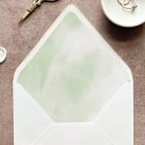 "Sage Green Watercolor Envelope Liner | Set of 10 | For 5x7” invitations" - Envelope Liners in green by Cotton and Bow