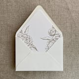 "Hazelnut grand peony floral envelope liner for A7 euro flap envelope | pack of 10" - Envelope Liners in brown by Ivory Invitations