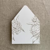 "Hazelnut grand peony floral envelope liner for A7 euro flap envelope | pack of 10" - Envelope Liners in brown by Ivory Invitations