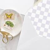 "A7 Envelope Liners Lavender Checkerboard (set of 10)" - Envelope Liners in purple by Design by Laney