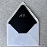 "Custom gold foil initials envelope liners (black) | Set of 50" - Envelope Liners in black by Maria Ferrer G.