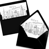 "Hollywood Sign Skyline Envelope Liner with custom text/saying | Set of 10 | For 5x7 Minted Square Flap Envelope" - Envelope Liners in white by Kimee Meyer