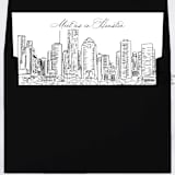 "Houston Texas Skyline Envelope Liner with custom text/saying | Set of 10 | For 5x7 Minted Square Flap Envelope" - Envelope Liners in white by Kimee Meyer