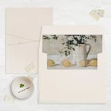 "A7 Fine Art Envelope Liners Square Flap // Flowers + Lemons (Set of 25)" - Envelope Liners in yellow by Clover and Lamb