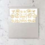"A7 Envelope Liners Floral Scroll Gold Square Flap (set of 10)" - Envelope Liners in gold by Design by Laney