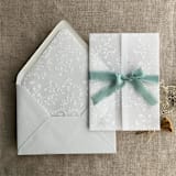 "White dainty floral vellum wrap for 5x7 card + liner for A7 euro envelope | Set of 10" - Envelope Liners in white by Ivory Invitations