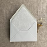"White dainty floral vellum wrap for 5x7 card + liner for A7 euro envelope | Set of 10" - Envelope Liners in white by Ivory Invitations