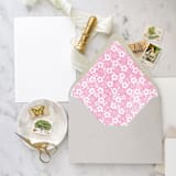 "A7 Envelope Liners Baby Pink Flowers (set of 10)" - Envelope Liners in pink by Design by Laney