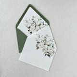 "A7 euro flap White Floral and Greenery Envelope Liners | Set of 10" - Envelope Liners in white by Eva Friesen