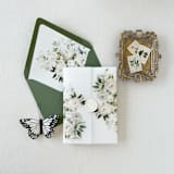 "A7 euro flap White Floral and Greenery Envelope Liners | Set of 10" - Envelope Liners in white by Eva Friesen