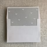 "Stone baby ribbon bows envelope liner for A7 square envelope | pack of 10" - Envelope Liners in gray by Ivory Invitations