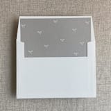 "Stone baby ribbon bows envelope liner for A7 square envelope | pack of 10" - Envelope Liners in gray by Ivory Invitations