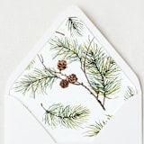 "Winter Pine | Set of 25 Euro Envelope Liners" - Envelope Liners in green by Nikki Turner