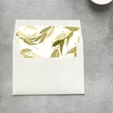 "Mistletoe Wreath Square Envelope Liner | Set of 10" - Envelope Liners in green by Cotton and Bow