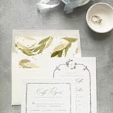 "Mistletoe Wreath Square Envelope Liner | Set of 10" - Envelope Liners in green by Cotton and Bow