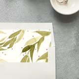 "Mistletoe Wreath Square Envelope Liner | Set of 10" - Envelope Liners in green by Cotton and Bow