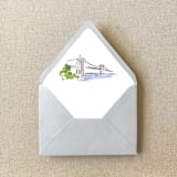 "New York City Brooklyn Bridge Watercolor Euroflap Envelope Liner | Set of 10 | For 5x7” invitations" - Envelope Liners in multicolorassorted-colors by Cotton and Bow