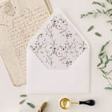 "Wildflower Butterfly | Set of 25 Euro Envelope Liners" - Envelope Liners in green by Nikki Turner