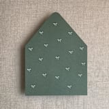 "Forest green baby ribbon bows envelope liner for A7 euro flap envelope | pack of 10" - Envelope Liners in green by Ivory Invitations