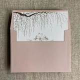 "willow and swan mocha print liner for A7 square flap envelope | pack of 10" - Envelope Liners in brown by Ivory Invitations