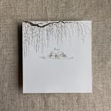 "willow and swan mocha print liner for A7 square flap envelope | pack of 10" - Envelope Liners in brown by Ivory Invitations