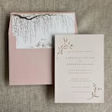 "willow and swan mocha print liner for A7 square flap envelope | pack of 10" - Envelope Liners in brown by Ivory Invitations