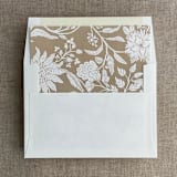"Reindeer fur botanical garden envelope liner for A7 square flap envelope | pack of 10" - Envelope Liners in brown by Ivory Invitations