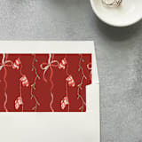 "Red Merry Christmas Stripes Square Envelope Liner | Set of 10" - Envelope Liners in red by Cotton and Bow