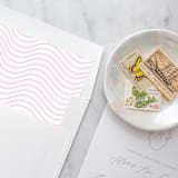 "A7 Envelope Liners Pink Waves Square Flap (set of 10)" - Envelope Liners in pink by Design by Laney