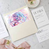 "A7 Envelope Liners Watercolor Disco Ball Square Flap (set of 10)" - Envelope Liners in multicolor by Design by Laney