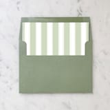 "A7 Envelope Liners Sage Nautical Stripes Square Flap (set of 10)" - Envelope Liners in green by Design by Laney