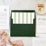 "A7 Envelope Liners Sage Nautical Stripes Square Flap (set of 10)" - Envelope Liners in green by Design by Laney