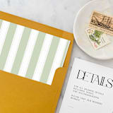 "A7 Envelope Liners Sage Nautical Stripes Square Flap (set of 10)" - Envelope Liners in green by Design by Laney