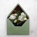 "A7 Envelope Liners Magnolia Still Life (set of 10)" - Envelope Liners in green by Design by Laney