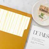 "A7 Envelope Liners Yellow Watercolor Stripes Square Flap (set of 10)" - Envelope Liners in yellow by Design by Laney