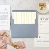 "A7 Envelope Liners Yellow Watercolor Stripes Square Flap (set of 10)" - Envelope Liners in yellow by Design by Laney