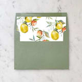 "A7 Envelope Liners Lemon Pattern Square Flap (set of 10)" - Envelope Liners in yellow by Design by Laney