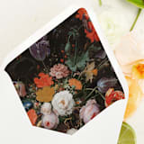 "Black Floral Art| Set of 25 Euro Envelope Liners" - Envelope Liners in multicolor by Nikki Turner