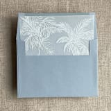 "white ink print palm trees printed vellum envelope liner for A7 square flap envelope | pack of 10" - Envelope Liners in white by Ivory Invitations
