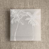 "white ink print palm trees printed vellum envelope liner for A7 square flap envelope | pack of 10" - Envelope Liners in white by Ivory Invitations