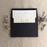 "Faux gold English botanical garden liner for A7 square flap envelope | pack of 10" - Envelope Liners in gold by Ivory Invitations